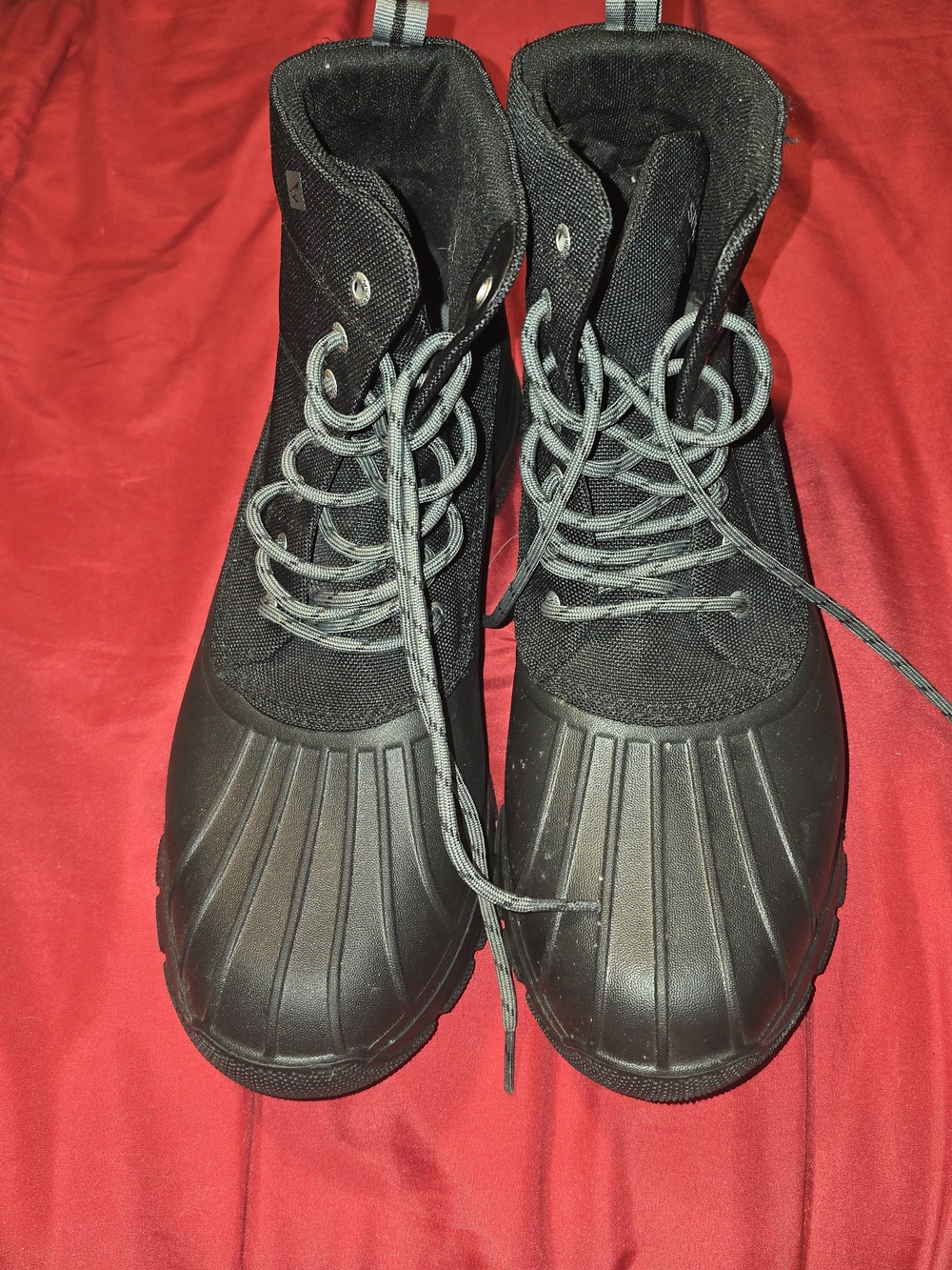 Sperry Black Lace-Up Rain & Snow Duck Boots